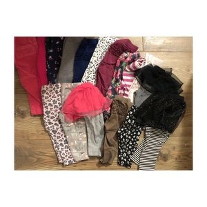 Box of various baby girl clothes